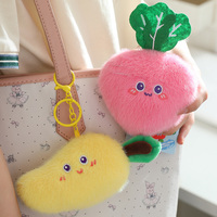 Mini Fruits Moelleux En Peluche Jouet Orange Porte-clés Doux Pendentif Personnalisé Légumes En Peluche Plante Jouet pour Cadeau De Promotion