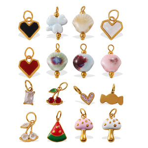 จี้รูปปลาเซรามิก สแตนเลสสตีล ชุบทอง 18K  จี้ห้อยคอธีมพิเศษ อุปกรณ์ตกแต่งเครื่องประดับ DIY สำหรับทุกเพศ สไตล์วันหยุดพักผ่อนริมชายหาด - Product Image 5