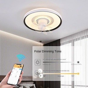 Lámpara de Techo Oscilante Moderna de Acrílico con Conversión de Frecuencia Inteligente, Iluminación Interior para Sala de Estar, Lámpara de Ventilador LED - Product Image 3