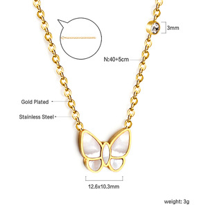 Conjunto de Joyería de Mariposa de Acero Inoxidable para Mujer, Collar, Aretes, Pulseras, Accesorios de Moda para Fiesta - Product Image 5