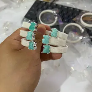 Harga pabrik grosir 925 perak murni beruang Spanyol turquoise touses joyia gelang untuk hadiah wanita