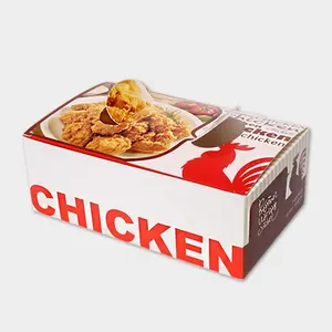 Custom Printed Disposable Fast Food Fried Chicken Packaging Box Take Away Food Box