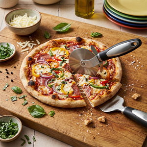 Utensilios de Acero Inoxidable para Postres, Pala para <span class=keywords><strong>Pizza</strong></span> y Pastel, Rodillo para Masa de Repostería, Cortador de <span class=keywords><strong>Pizza</strong></span> y Pastel de Carne - Product Image 3