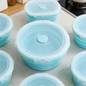 Lonchera Plegable de Silicona Libre de BPA, Apta para Microondas, Contenedor Portátil de Alimentos Tipo Bento, para la Escuela, Picnic, Camping, a Prueba de Fugas - Product Image 4