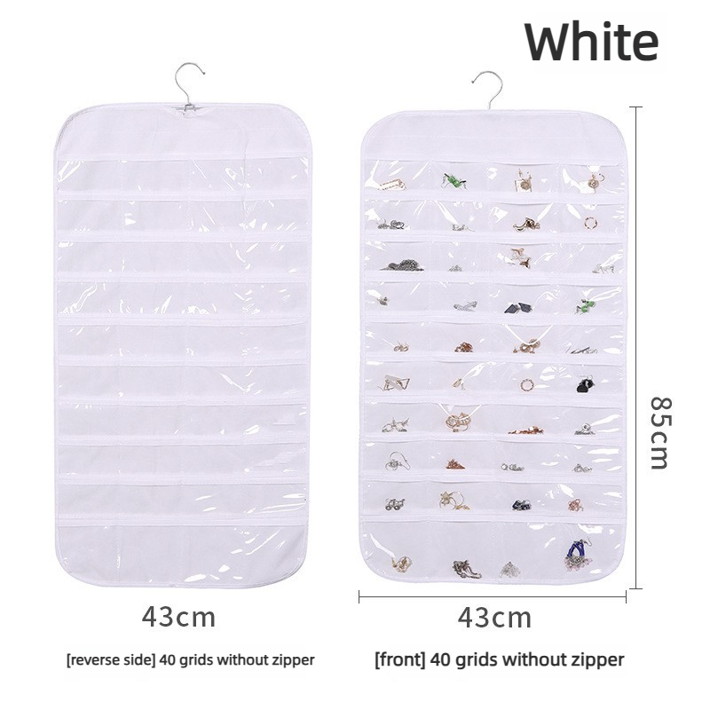 Sac à bijoux avec 80 compartiments - blanc