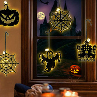 Guirlande lumineuse LED Citrouille et Fantôme d'Halloween - Piles incluses, indice de protection IP44, ambiance effrayante, décoration de chambre idéale, accents suspendus