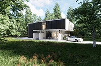 Maison préfabriquée de luxe à 2 étages, 2 chambres, 2 salles de bain, avec équipements de salle de bain et de cuisine, panneaux sandwich, design moderne, installation facile