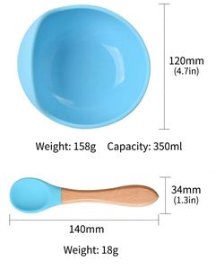 5pcs Non-Slip Silicone Baby Feeding Tableware Set 9pcs Children Dinner Dishes Including Suction Bowl Fork <b>Bibs</b> Kids Dining - Product Image 6
