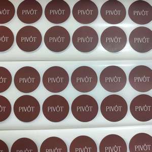 Wholesale Matte BrownLetter Circle Stickers Custom Brand <b>Name</b> Adhesive Packaging Stickers - Product Image 4