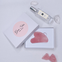 Outil Gua Sha en forme de cœur pierre naturelle Rose Quartz Jade Gua Sha pour grattoirs Massage du visage