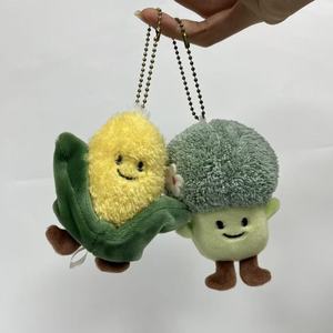 Lindo Peluche de Brócoli, Juguete de Peluche Suave de Vegetal, Animal de Peluche <span class=keywords><strong>Verde</strong></span> Oscuro con Corona, Cara Sonriente, Pies Pequeños, Colgante para Mochila, Set de Regalo - Product Image 4