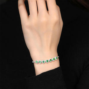 หยกธรรมชาติหยกเขียวสร้อยข้อมือ S925 ฝังเงินแฟชั่นอุปกรณ์เสริมหญิงเครื่องประดับการออกแบบดั้งเดิม D761 - Product Image 5