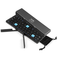 QWERTY Kablosuz Katlanabilir Klavye Hafif Alüminyum Şarj Edilebilir iPad'ler Telefonlar Tabletler için Manyetik Standlı Taşınabilir Mini Tuş Takımı