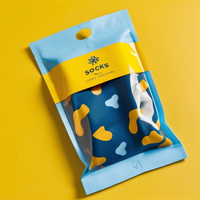 Sac d'emballage en plastique à fermeture éclair personnalisé à trois soudures latérales pour l'emballage de chaussettes/vêtements/sous-vêtements