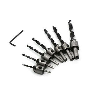 Manufacturer Five-Blade Chamfering Tools Three-Point Woodworking Countersunk Hole <b>Drills</b> Premium <b>Drill</b> Bit <b>Countersinks</b> Set - Product Image 5