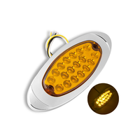 Feu de position latéral ovale avec cadre chromé, 18 LED, éclairage de contour, lampe LED blanche, 24V, feux de gabarit pour remorque et camion