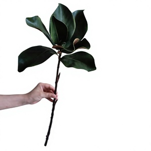Stelo di Foglie di Magnolia Artificiale, Ramo Verde di Magnolia al Tatto Realistico per Composizioni in Vaso, Decorazioni per Matrimoni e Casa - Product Image 6
