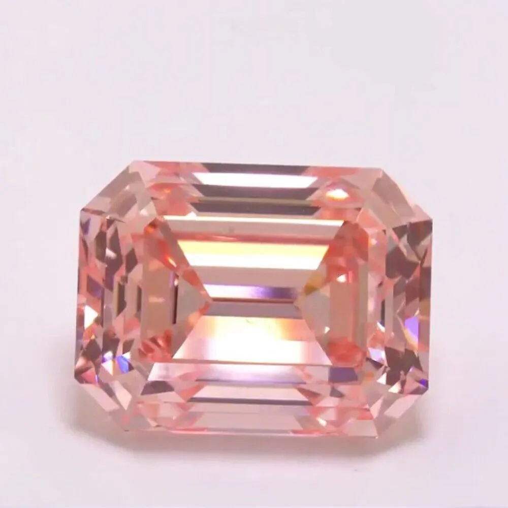 Bleibende benutzer definierte Farbe 1,5 Karat Lab Diamond Großhandel VVS1 Fancy Vivid HPHT CVD Pink Lab Grown Emerald Cut Diamond für Ring