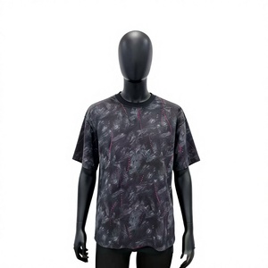 เสื้อยืดผู้ชาย 100% ผ้าฝ้าย ลายหินอ่อน ทรงหลวม สีดำ แขนสั้น ยูนิเซ็กส์ สตรีทแวร์ เสื้อยืดลำลอง สกรีนโลโก้ กราฟิก รับผลิตแบบ OEM - Product Image 6