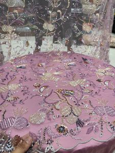 Top vente fantaisie perles Net tissu luxe travail manuel embelli matériel pour robes de mariée et robes Designer Collection 2025 - Product Image 2