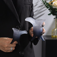 Verre à shot noir givré - Verre à trois pieds de style chinois pour bière, whisky et cocktails - Cadeau d'affaires