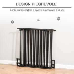 PawHut-Puerta plegable de 5 paneles para perros pequeños y medianos, metal y plástico, 300x3x74,5 cm, color negro - Product Image 5