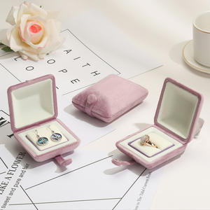 Nouvelle boîte à bijoux en velours personnalisée avec logo, pour pendentifs et bagues, emballage haut de gamme pour bracelets de mariage - Product Image 6