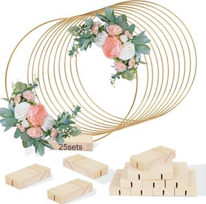 12 pouces métal Floral <span class=keywords><strong>cerceau</strong></span> pièce maîtresse avec support pour <span class=keywords><strong>table</strong></span> métal macramé or couronne anneau avec supports support - Product Image 1