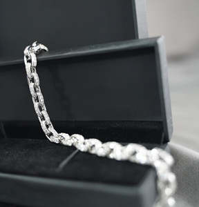 Collar de Cadena de Lujo con Incrustaciones de Diamantes en Plata de Ley 18k de Primera Calidad, Certificado por IGI, para Uso Diario o Festivo, Regalo Ideal - Product Image 1