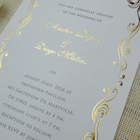 Invitation de mariage personnalisée de luxe en papier de qualité supérieure, avec dorure à chaud, diamants et coffrets