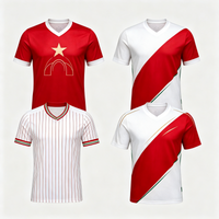 Maillot de football personnalisé de style marocain blanc |   Uniforme de football imprimé par transfert thermique en gros, 100% polyester, séchage rapide