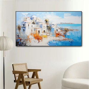 SQ <span class=keywords><strong>mer</strong></span> peinture à l'huile <span class=keywords><strong>paysage</strong></span> méditerranéen humeur Architecture Unique <span class=keywords><strong>paysage</strong></span> naturel peinture été île plage peinture à la main - Product Image 4
