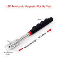 Outil magnétique pratique, outil de ramassage magnétique, bâton magnétique télescopique avec lumière LED en promotion