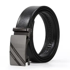 High Quality Wholesale Men's Automatic Buckle Belt Business PU Leather Belts For Male