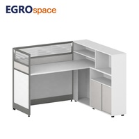 EGROspace Mobilier Commercial : Poste de Travail Modulaire en Bois et Verre avec Cloison pour Bureau