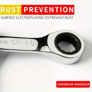 Combination <b>Wrench</b> Set Chrome Vanadium Steel Polished 1/2 Drive 6-Point Automotive Repair ToolShort-handled ratchet <b>wrench</b> - Product Image 4