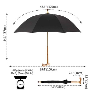 2 in 1 Walking Stick <b>Umbrella</b> 23inch 8k Color Bamboo Cane <b>Umbrella</b> - Product Image 6