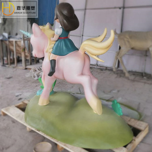 Escultura de Unicornio de Fibra de Vidrio para Niña, Figura Decorativa para Exteriores, Modelo Personalizado - Product Image 2