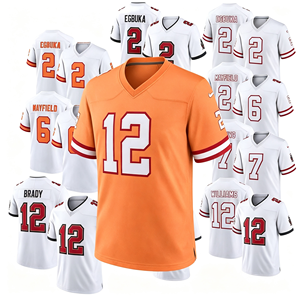 Maillot de football unisexe à séchage rapide en polyester/coton imprimé numériquement et cousu, Tampa Bay # 2 Egbuka # 13 Evans # 7 Irving # 6 Mayfield - Product Image 1