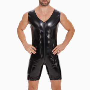 Vêtements sexy noirs pour hommes, combinaison, lingerie, sous-vêtements, fétiche, bondage, combinaison en <span class=keywords><strong>latex</strong></span> pour hommes, pantalon, corset, costumes sexy - Product Image 1