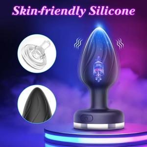 Vibrador <span class=keywords><strong>Anal</strong></span> de Silicona con Base de Luz Intermitente, Juguetes Sexuales para Mujeres - Product Image 5