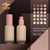 Botol Kosmetik Kaca Bulat Frosted 30ml untuk Toner Wajah, Skincare, Makeup, Foundation Cair, Custom, MOQ Rendah, Sablon Layar