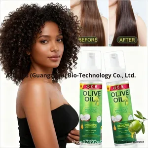 <span class=keywords><strong>Mousse</strong></span> <span class=keywords><strong>coiffante</strong></span> à tenue forte à l'huile d'olive et à la noix de coco pour cheveux bouclés - Hydratante et séchage rapide - Product Image 4