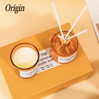 Bougie parfumée de luxe personnalisée coffret cadeau marque privée emballage d'aromathérapie avec pour diffuseur de roseaux et désodorisants jaune