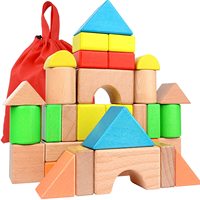 Beech Pyramid Ladder, Rainbow Building Block Assembly Toys