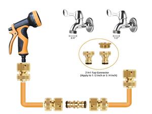 Adaptateur de Robinet à Filetage Femelle 2-en-1 de Haute Qualité, Raccords de <span class=keywords><strong>Tuyau</strong></span> 1/2, Ensemble de Connecteurs Rapides en Laiton pour Robinet de <span class=keywords><strong>Tuyau</strong></span> - Product Image 5