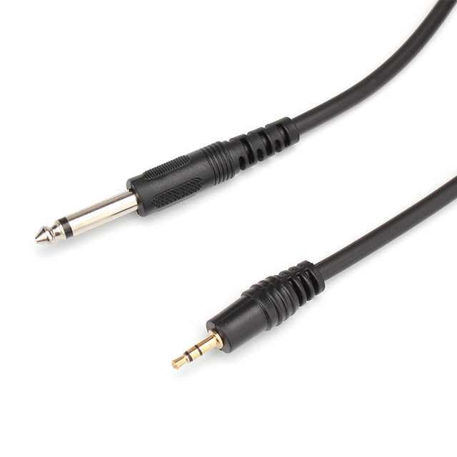 OEM Audio Guitar Cable 3.5mm Stereo Plug Male to 6.35mm Connector One Pole Male Music Instrument Aux Cables Customized Length