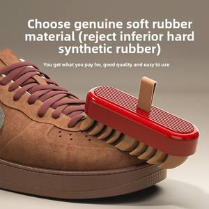 <span class=keywords><strong>Brosse</strong></span> de nettoyage pour chaussures en daim, <span class=keywords><strong>nubuck</strong></span> et peau de cerf avec manche en bois et <span class=keywords><strong>brosse</strong></span> en caoutchouc deux-en-un au design moderne - Product Image 4