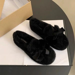 Wholesale custom winter warm slippers <b>indoor</b> plush <b>slide</b> soft house <b>slide</b> wool pure color plush slippers - Product Image 6