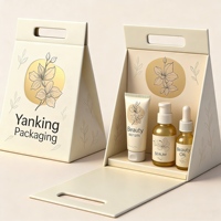 Boîte d'emballage cadeau magnétique en carton rigide à main plate avec logo personnalisé, doublure en éponge et laminage mat pour les cosmétiques de beauté